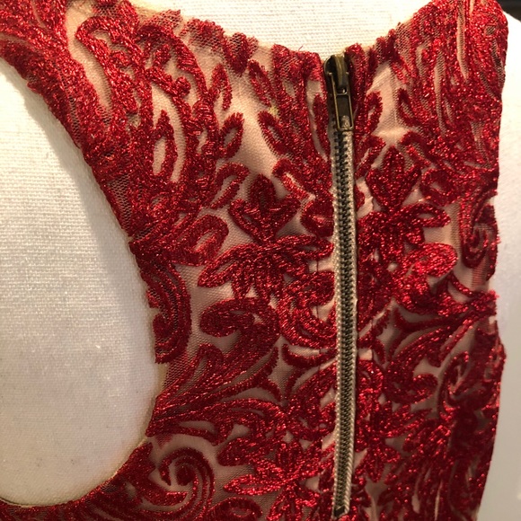 Red and Gold Lace Dress - Picture 6 of 7